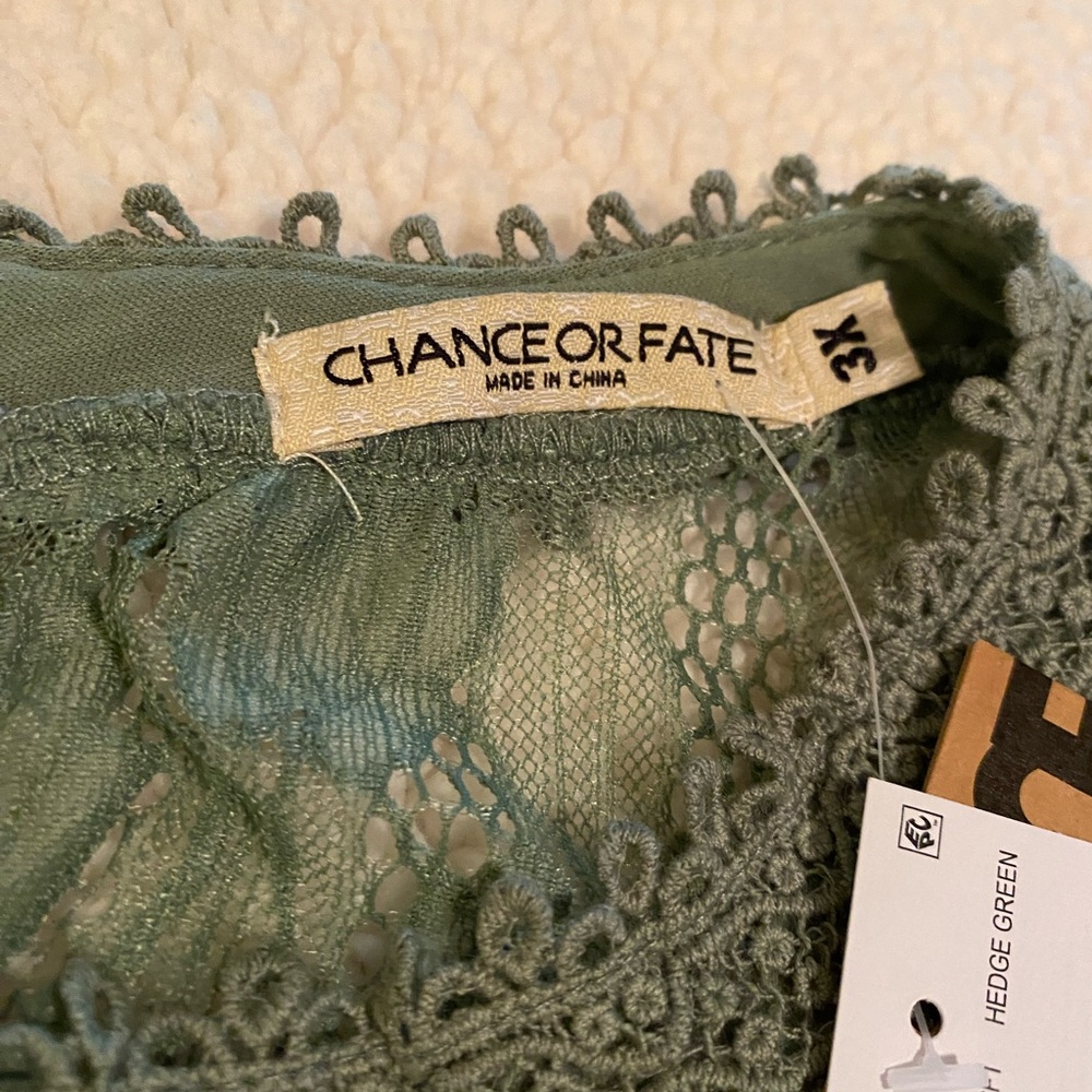 Chance or Fate women’s 3x hedge green pullover dressy sleeveless top. NWT - Picture 3 of 9